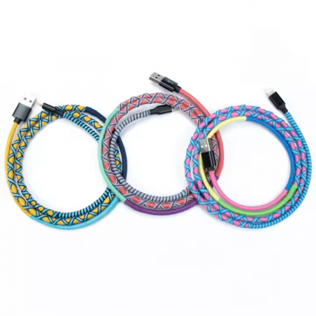 Cavo USB C variopinto serpente hippy