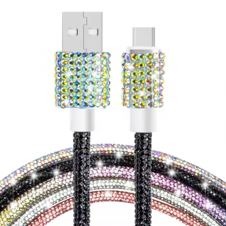 Cavo USB C con strass di brillanti