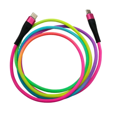 Cavo USB arcobaleno in tessuto